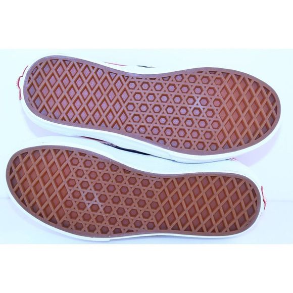 Vans Checkerboard Classic Slip-On Red White Crystal Sneakers Girls Size 2 M NEW - Picture 11 of 12